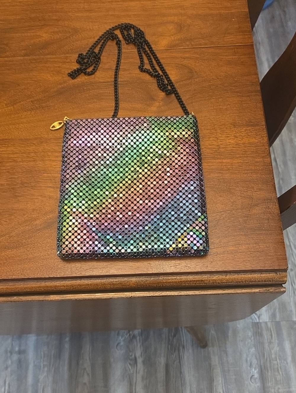 Iridescent Multicolor Mesh Crossbody Bag Warren Reed